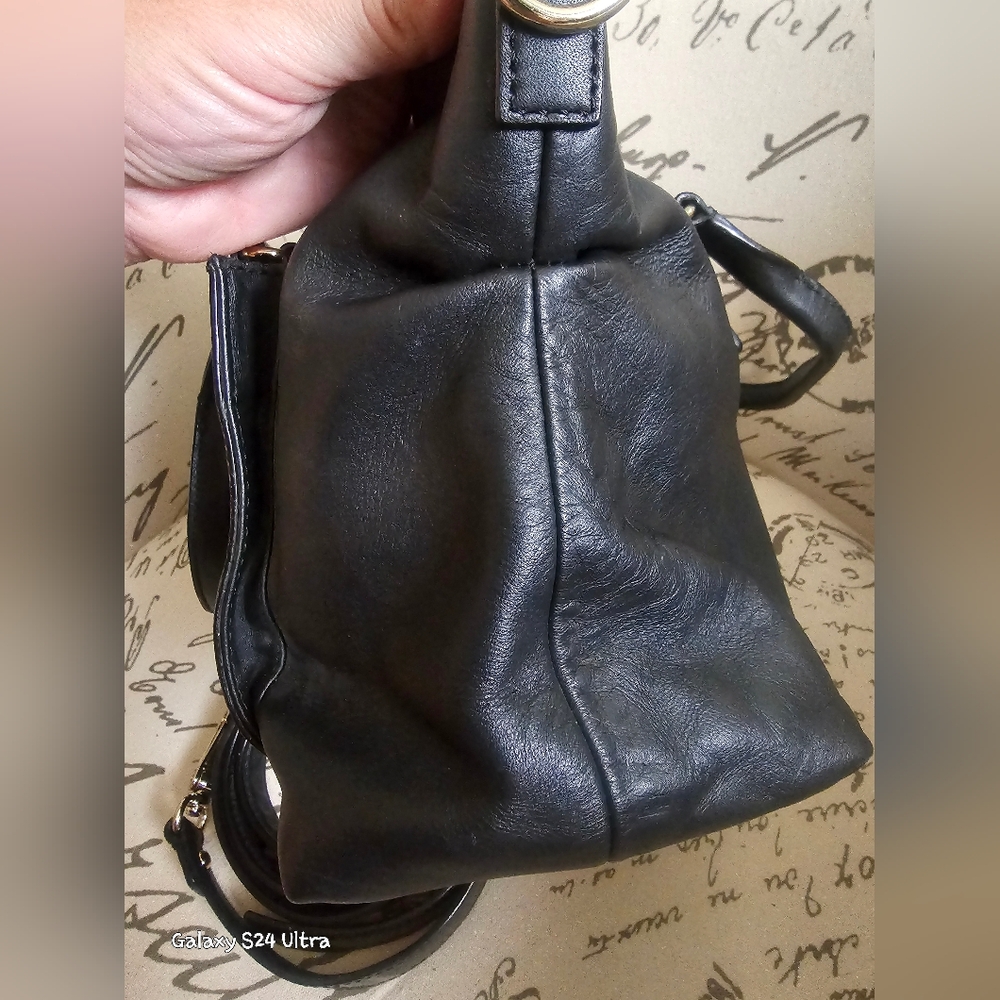 Kate Spade ♠️ Hampton Road Janie Blk Smooth/Patent Leather Slouch Satchel EUC - Picture 5 of 17